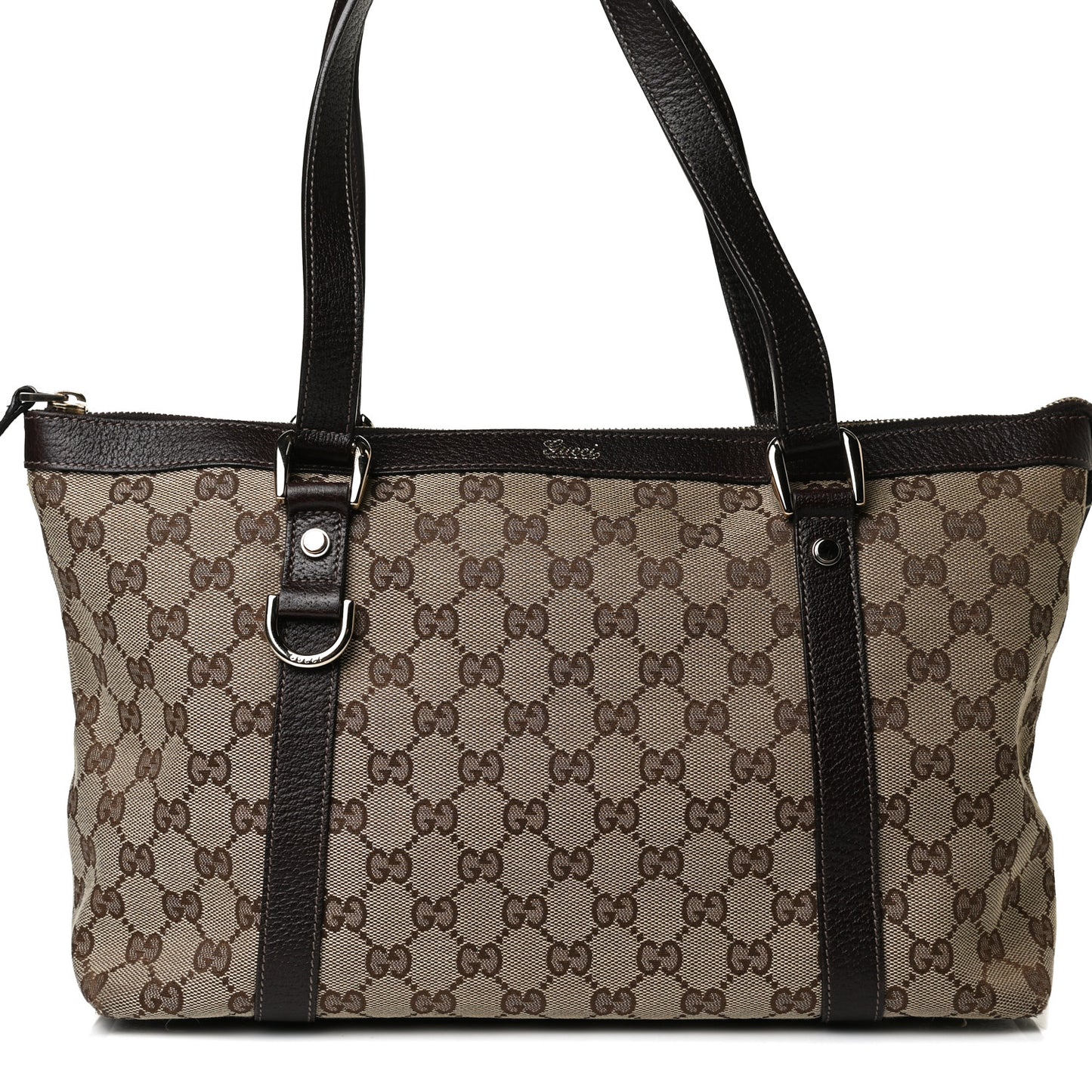 Monogram Medium Abbey Tote Dark Brown