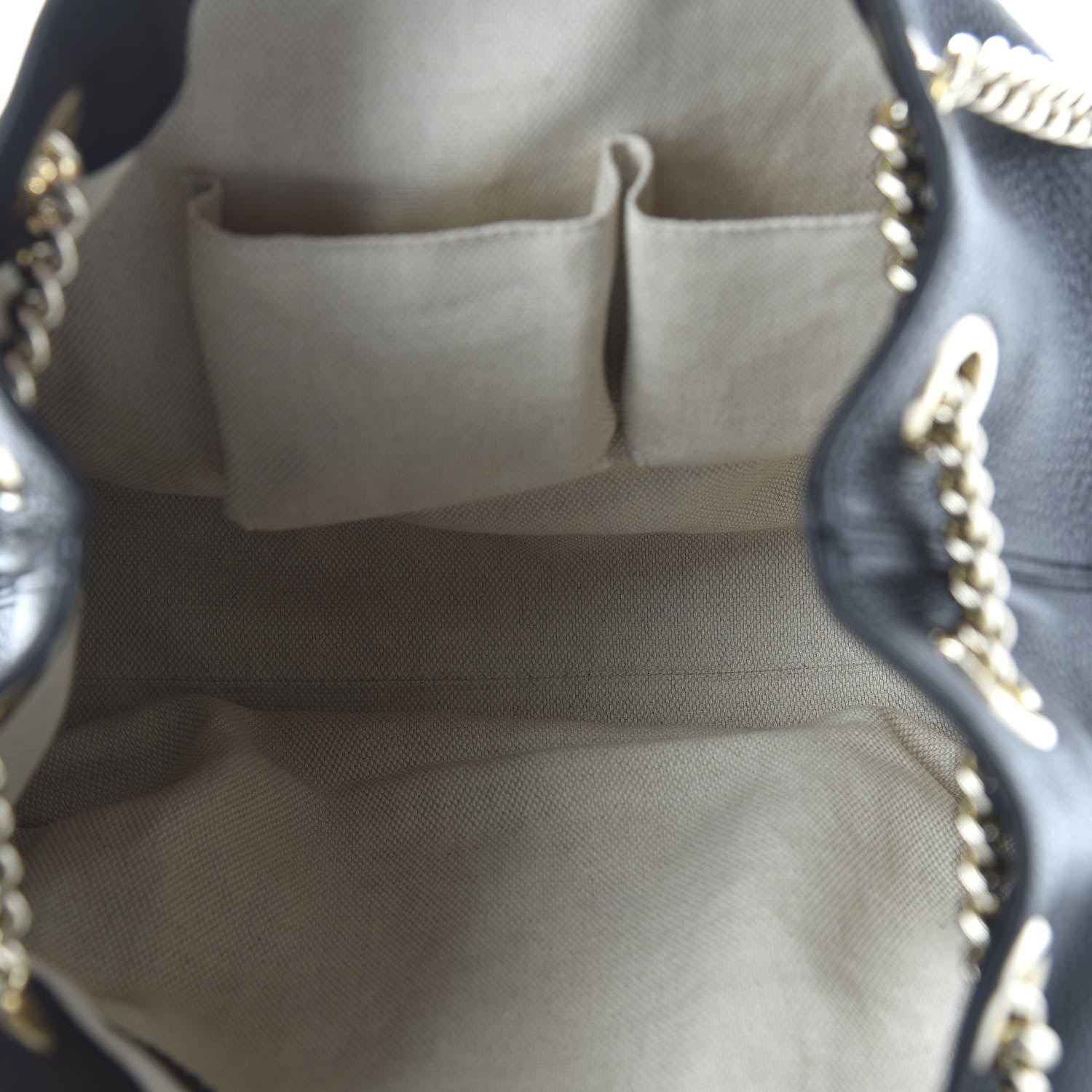 Gucci Pebbled Calfskin Medium Soho Chain Shoulder Bag Black 5 of 12