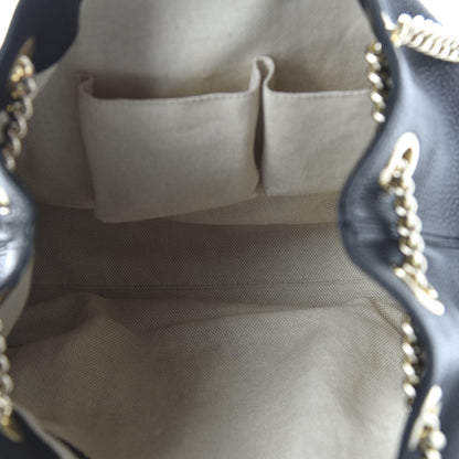 Gucci Pebbled Calfskin Medium Soho Chain Shoulder Bag Black 5 of 12