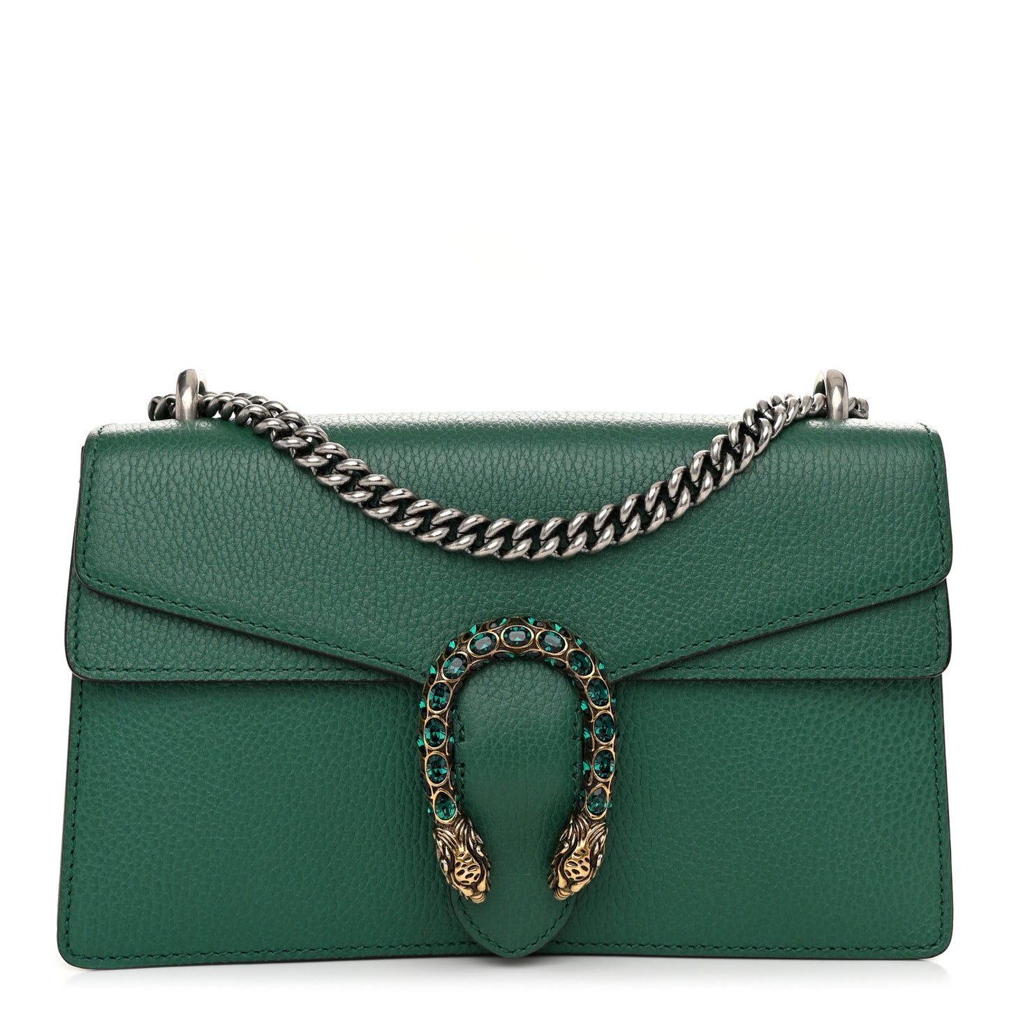 Pebbled Calfskin Small Dionysus Shoulder Bag Emerald
