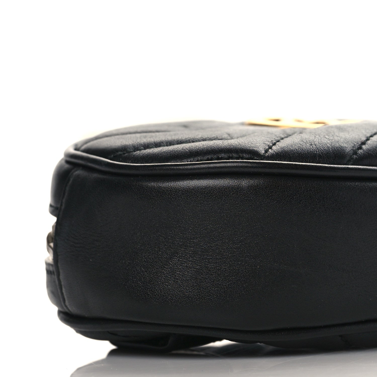 Gucci Calfskin Matelasse GG Marmont Belt Bag 95 38 Black 9 of 10