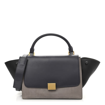 Celine Smooth Calfskin Small Trapeze Dark Blue 1 of 12