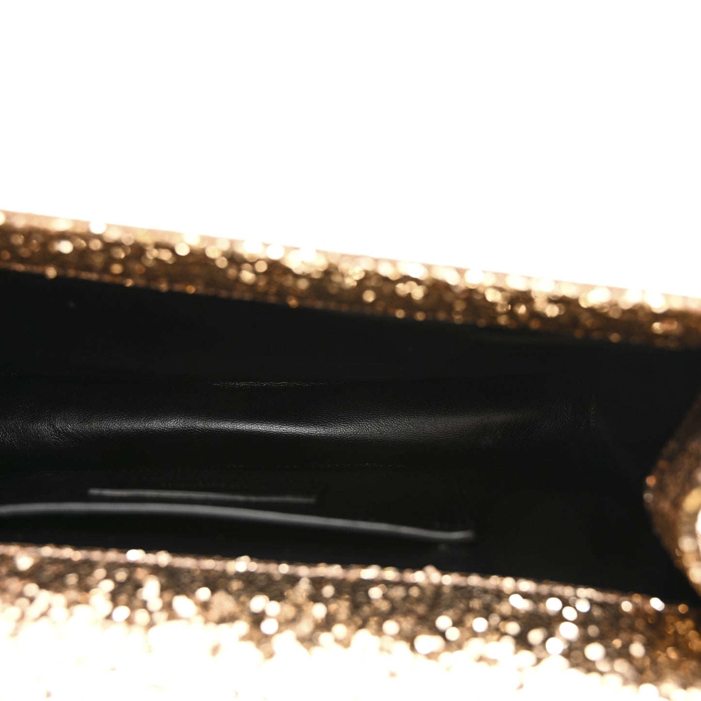 Glitter Classic Kate Monogram Clutch Gold