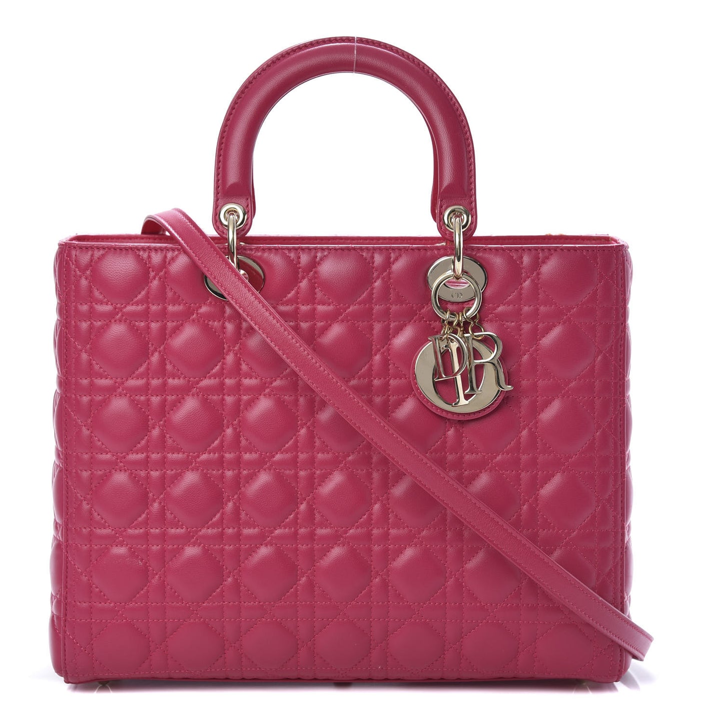 Lambskin Cannage Large Lady Dior Pink