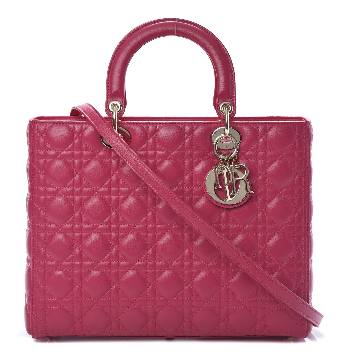 Christian Dior Lambskin Cannage Large Lady Dior Pink 1 of 14