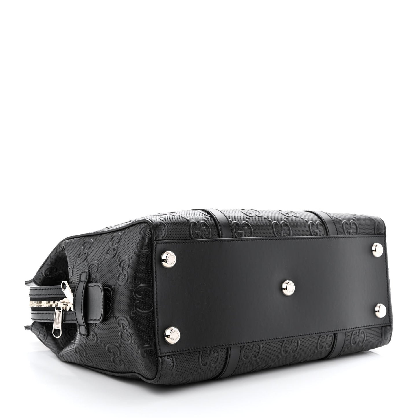Calfskin GG Tennis Embossed Tote Bag Black