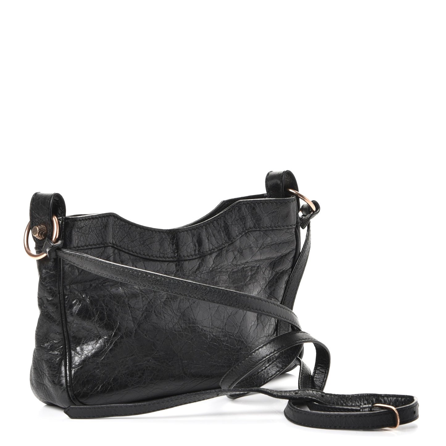 Agneau Giant 12 Rose Gold Hardware Hip Black