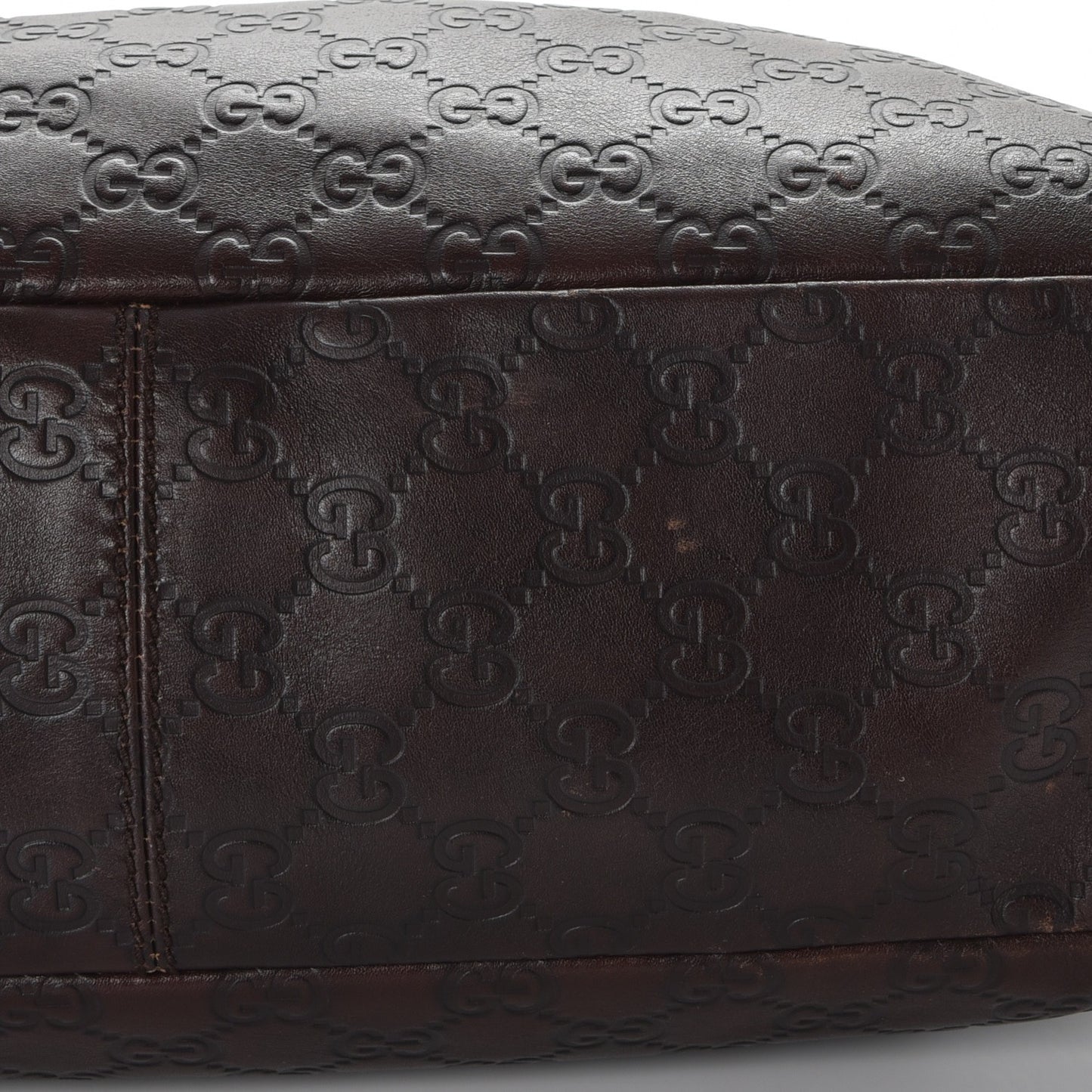 Guccissima Medium Horsebit Chain Hobo Dark Brown