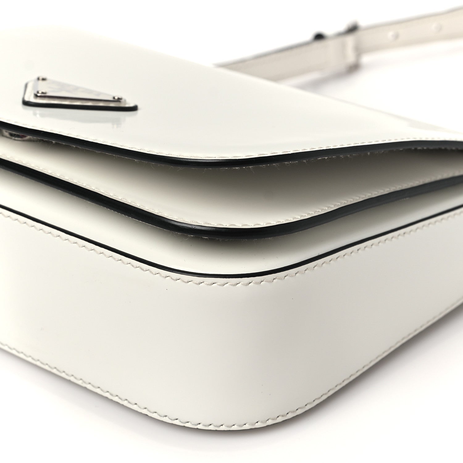Prada Spazzolato Flap Shoulder Bag White 1740627 – FASHIONPHILE
