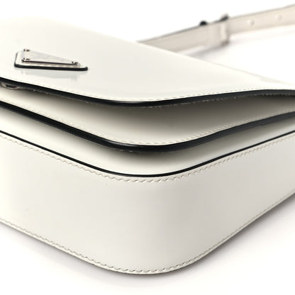 Prada Spazzolato Flap Shoulder Bag White 9 of 9