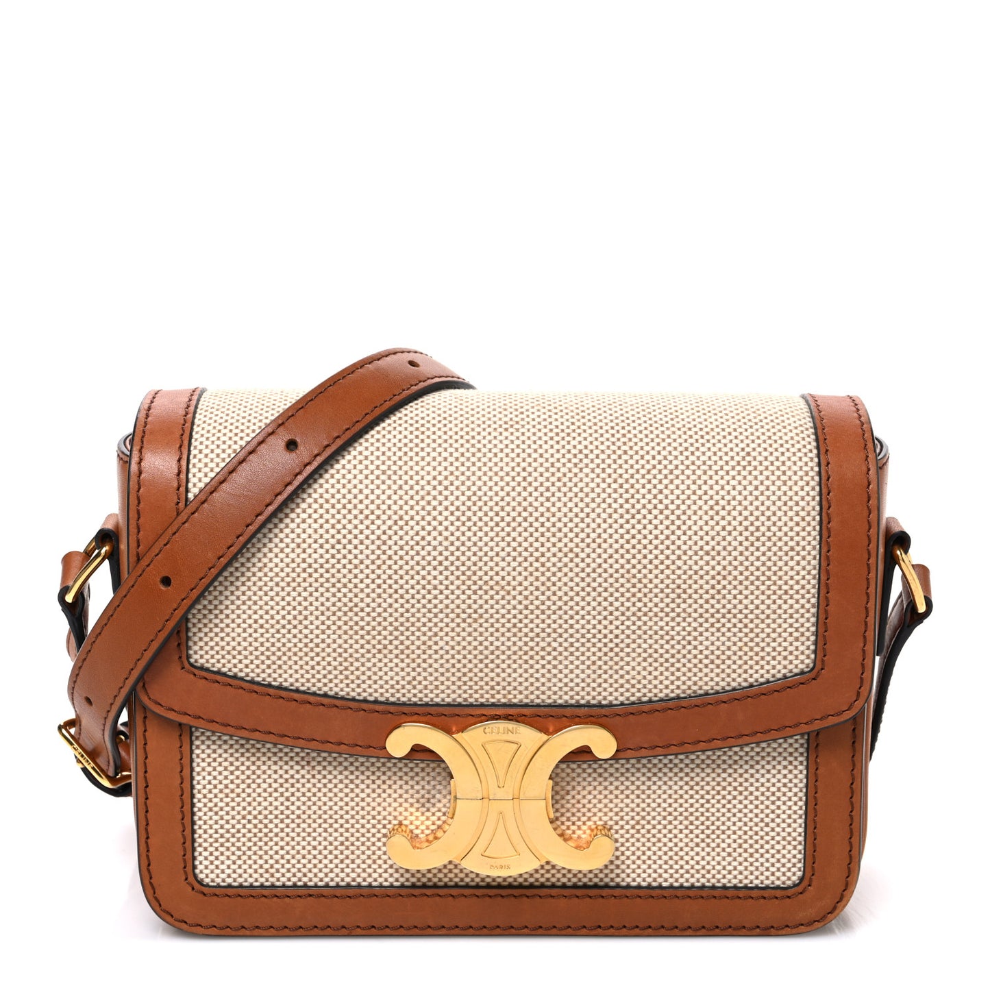 Textile Natural Calfskin Teen Triomphe White Tan