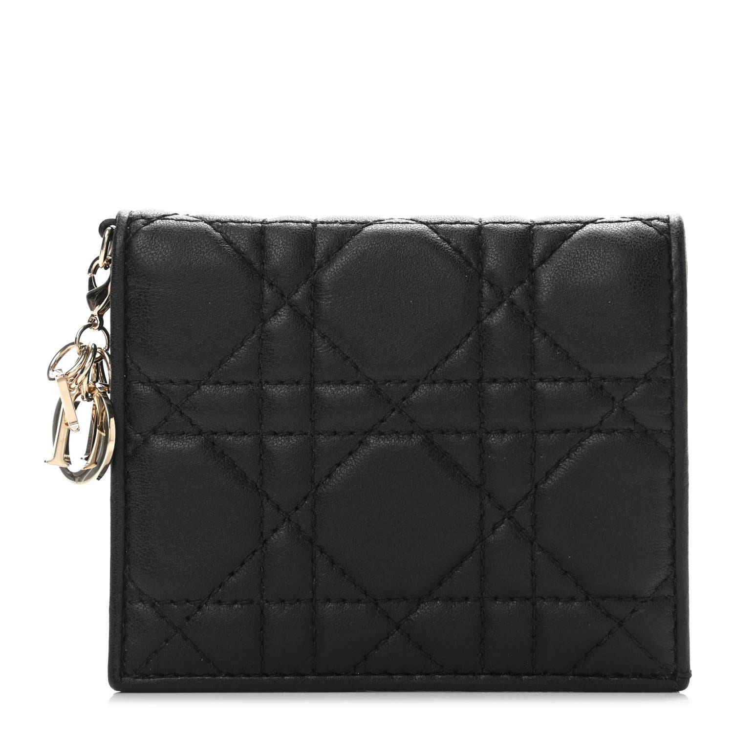 Christian Dior Lambskin Cannage Mini Lady Dior Wallet Black 1 of 4