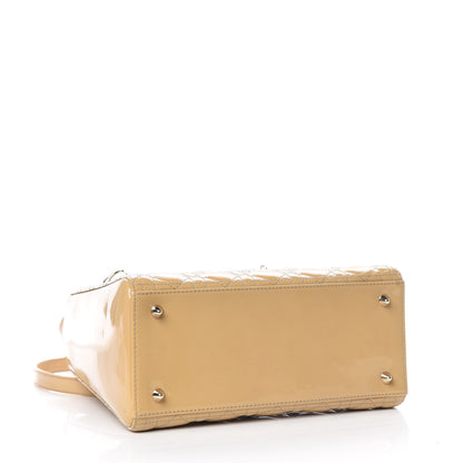 Christian Dior Patent Cannage Medium Lady Dior Beige 4 of 17