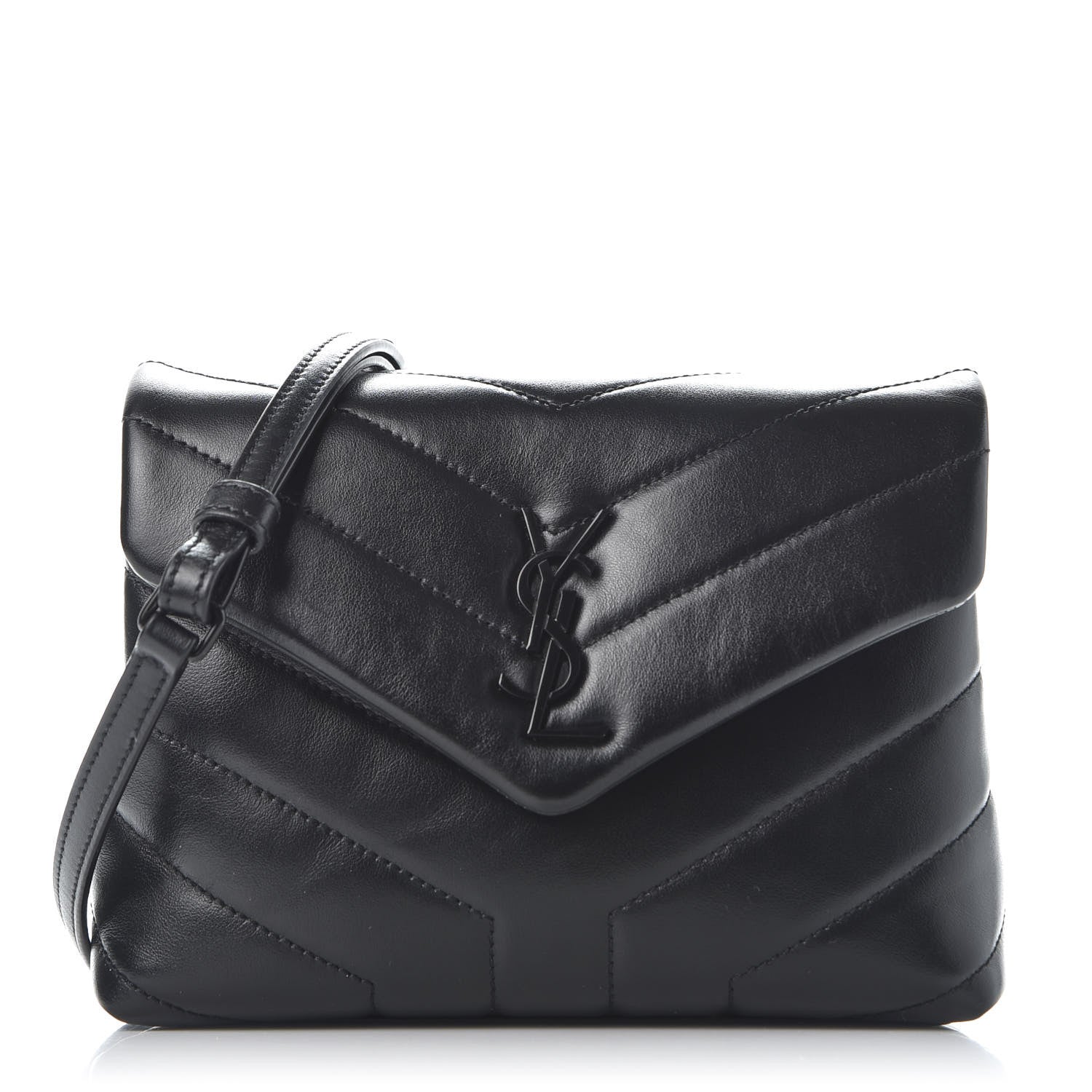 Saint Laurent Calfskin Y Quilted Monogram Toy Loulou Crossbody Bag Black 1 of 9