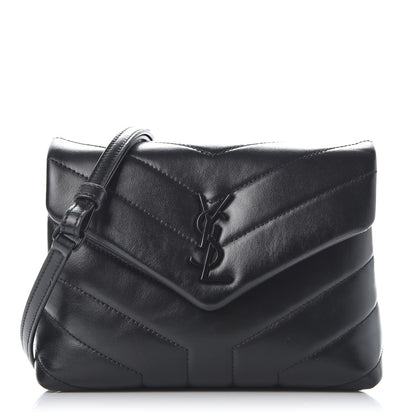 Saint Laurent Calfskin Y Quilted Monogram Toy Loulou Crossbody Bag Black 1 of 9