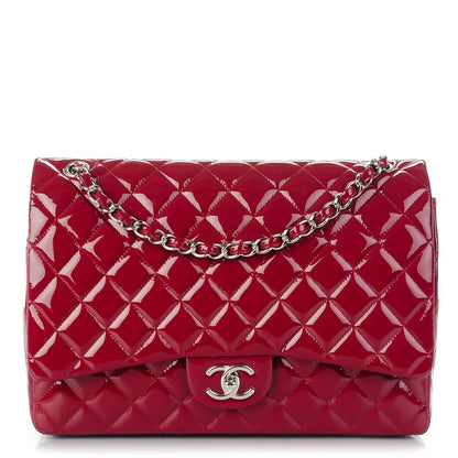 Chanel Patent Quilted Maxi Double Flap Red 1 of 10