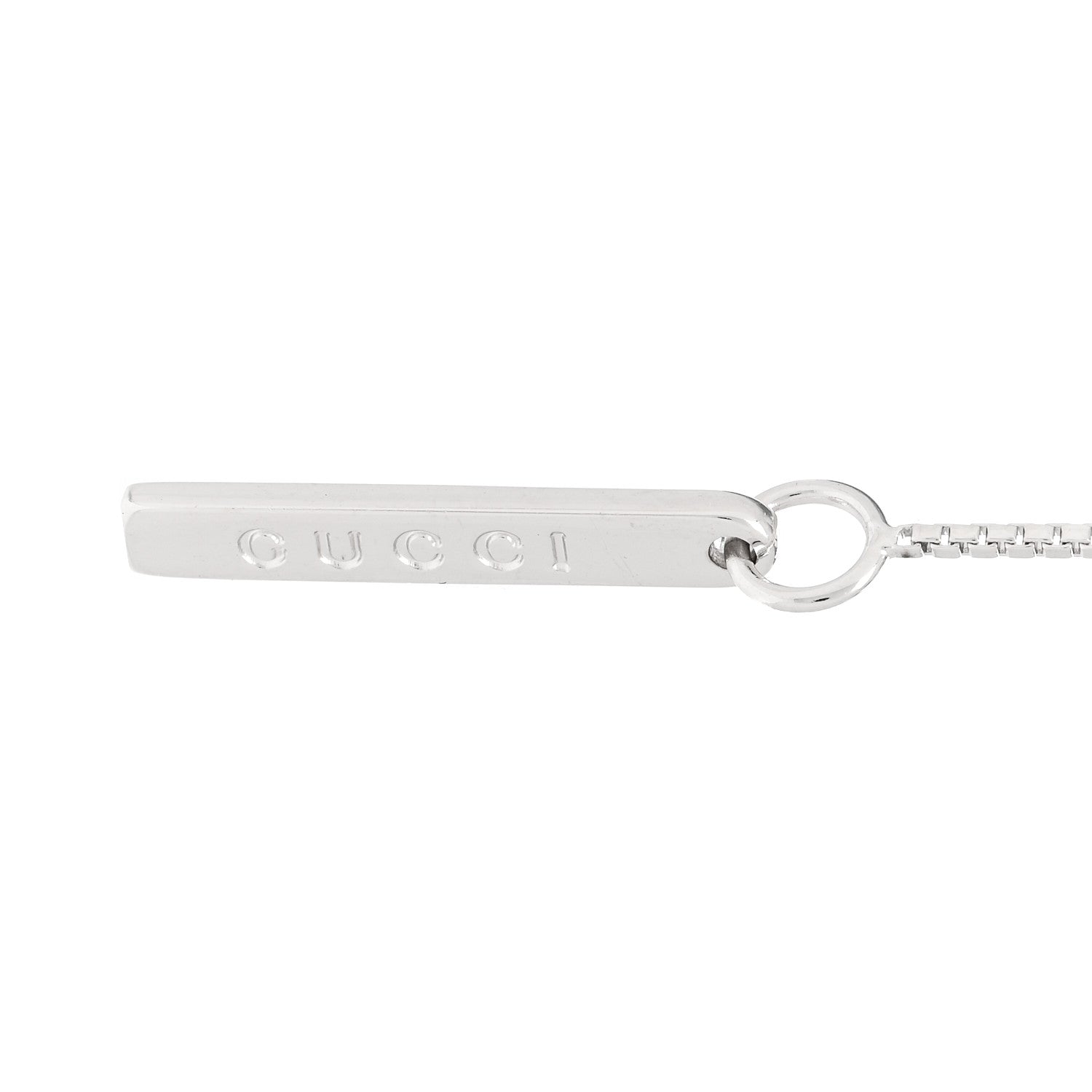 Gucci 18K White Gold 20mm Lariat Necklace 4 of 5