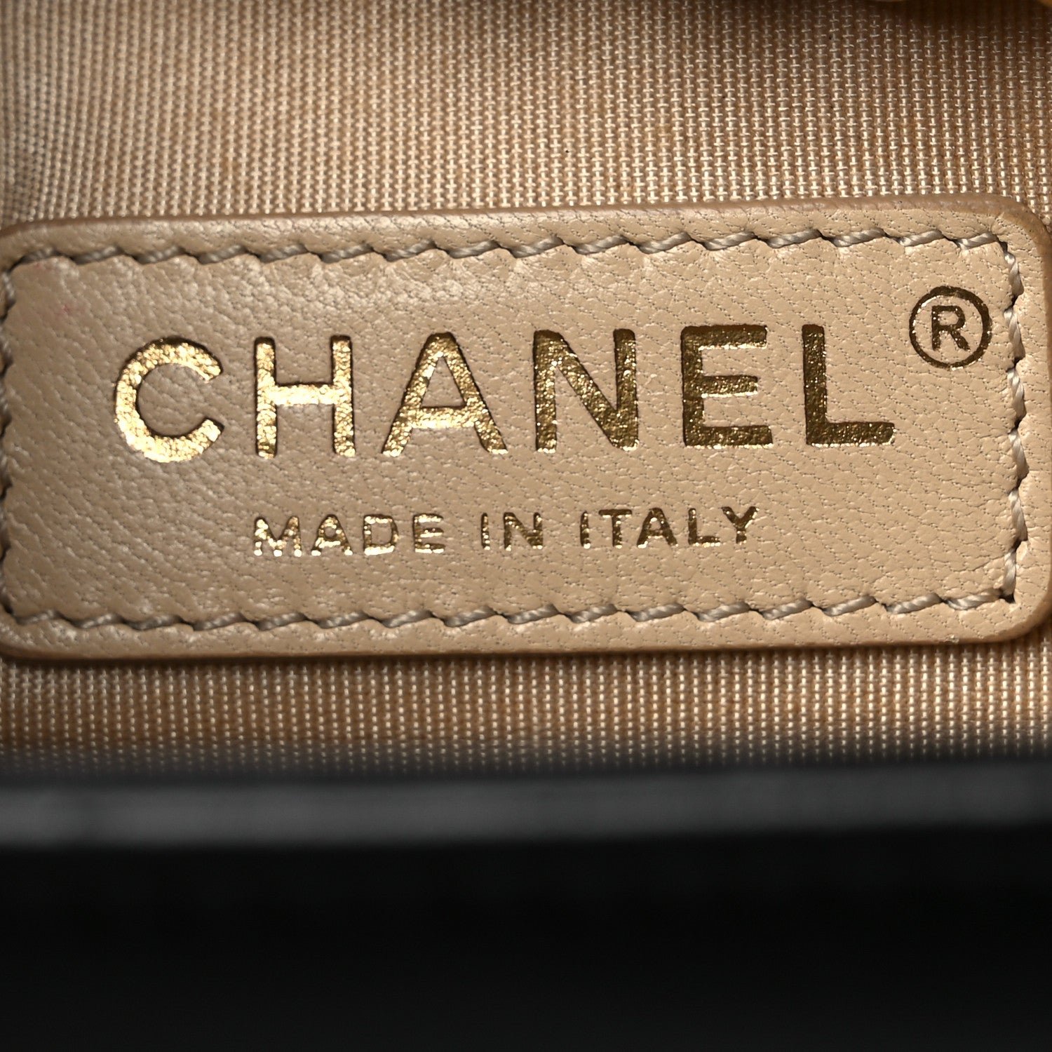 Chanel Lambskin Chevron Chain Stitched Medium Boy Flap Black 6 of 13