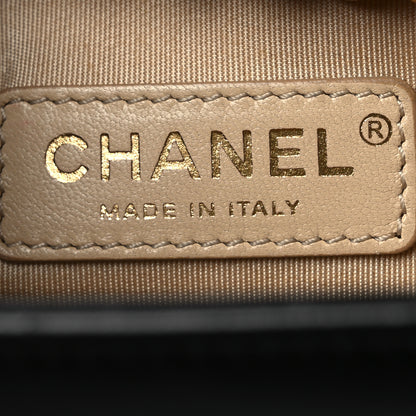 Chanel Lambskin Chevron Chain Stitched Medium Boy Flap Black 6 of 13