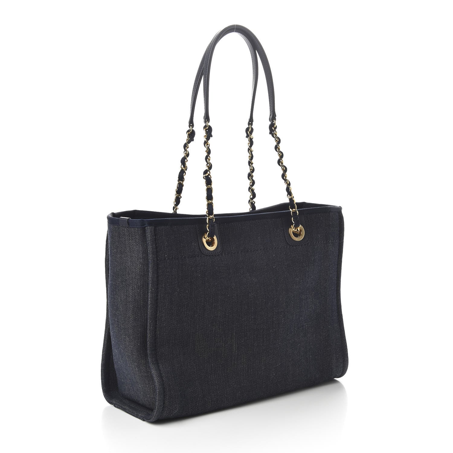Chanel Denim Small Deauville Tote Dark Blue 3 of 11