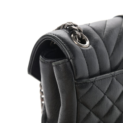 Saint Laurent Sheepskin Tri-Quilt Monogram Medium College Bag Black 16 of 17
