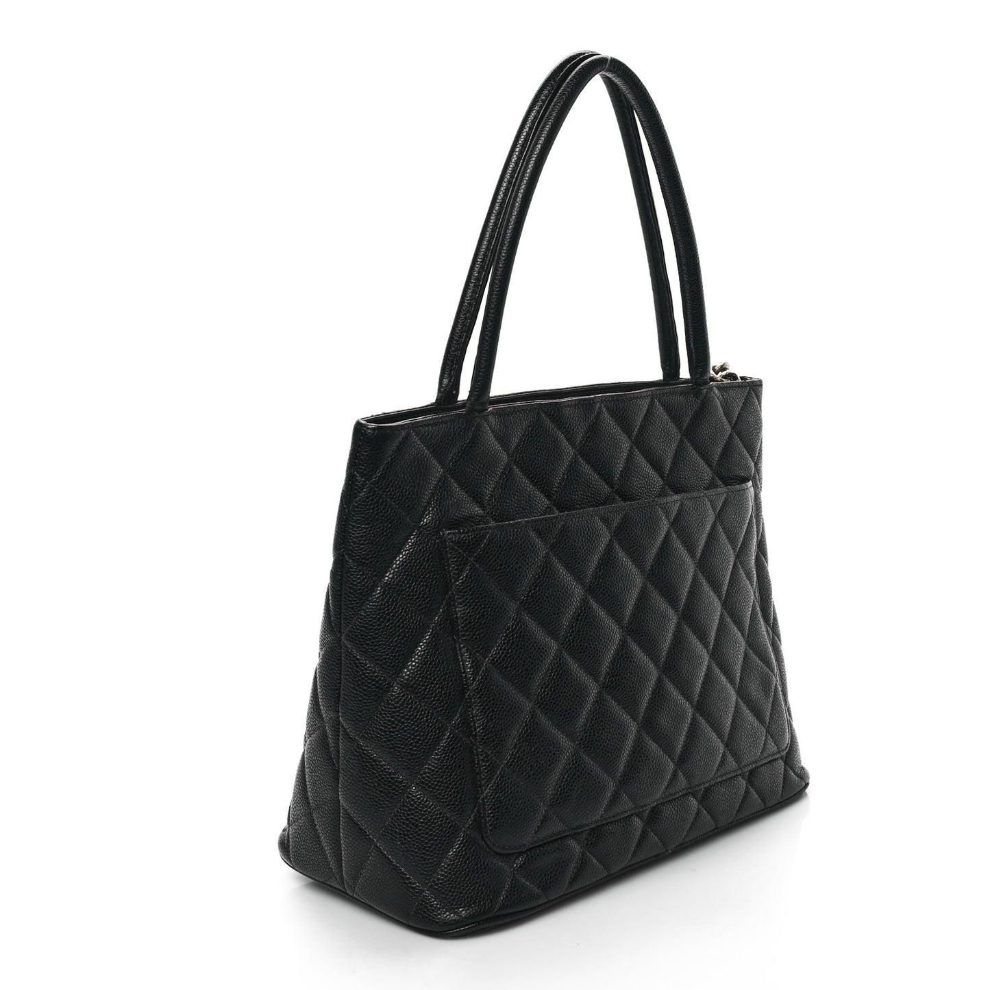 Caviar Quilted Medallion Tote Black