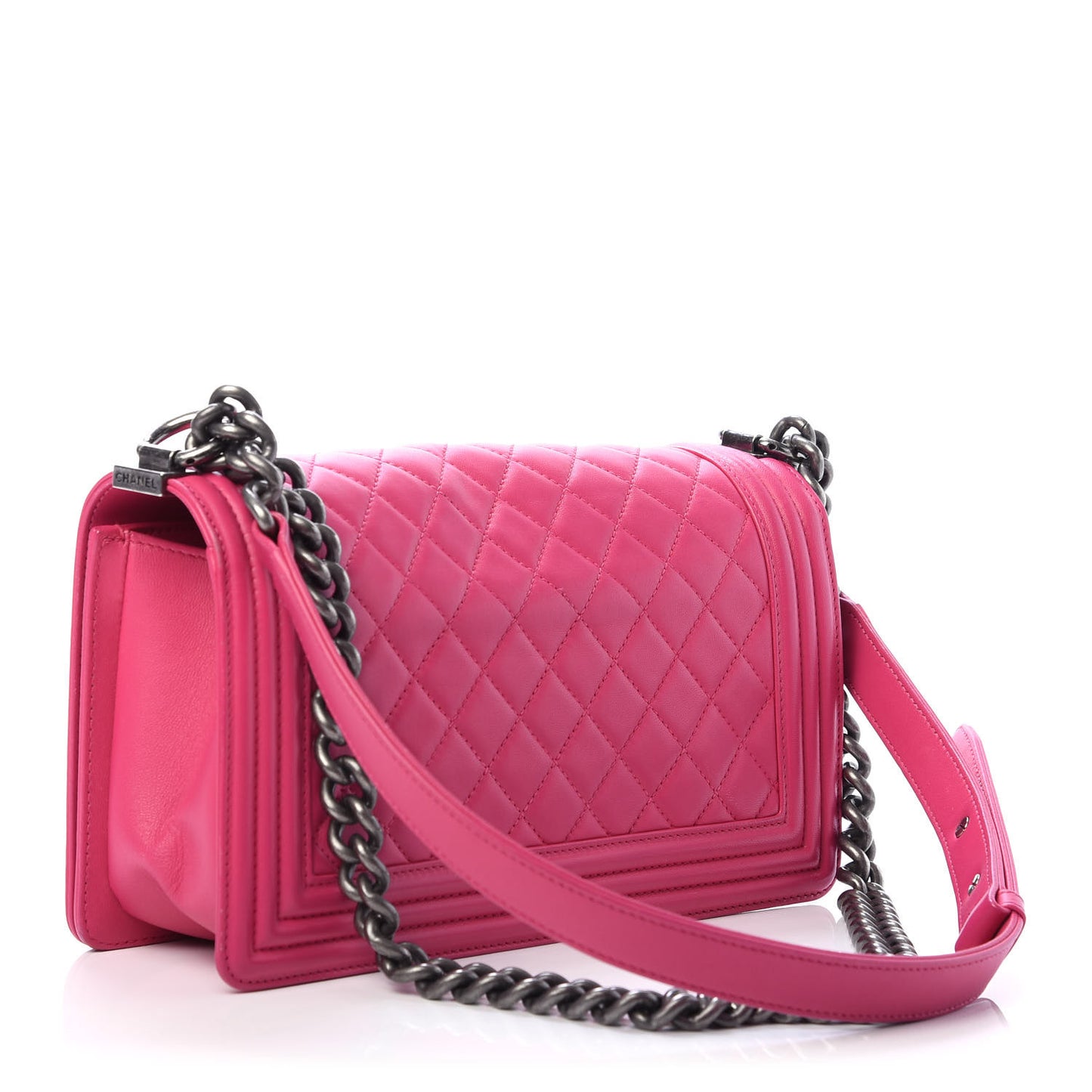 Lambskin Quilted Medium Boy Flap Pink