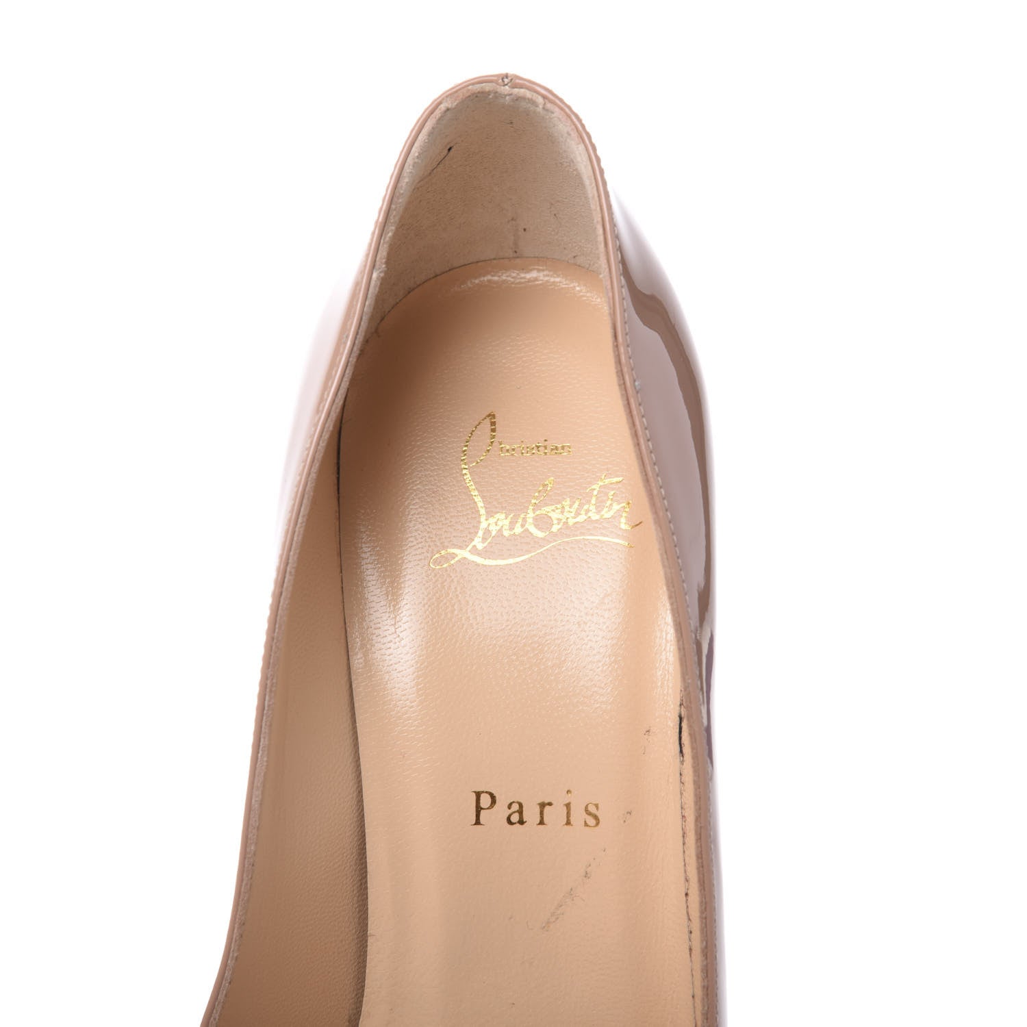 Christian Louboutin Patent Bianca 140 Pumps 37 Nude 7 of 9