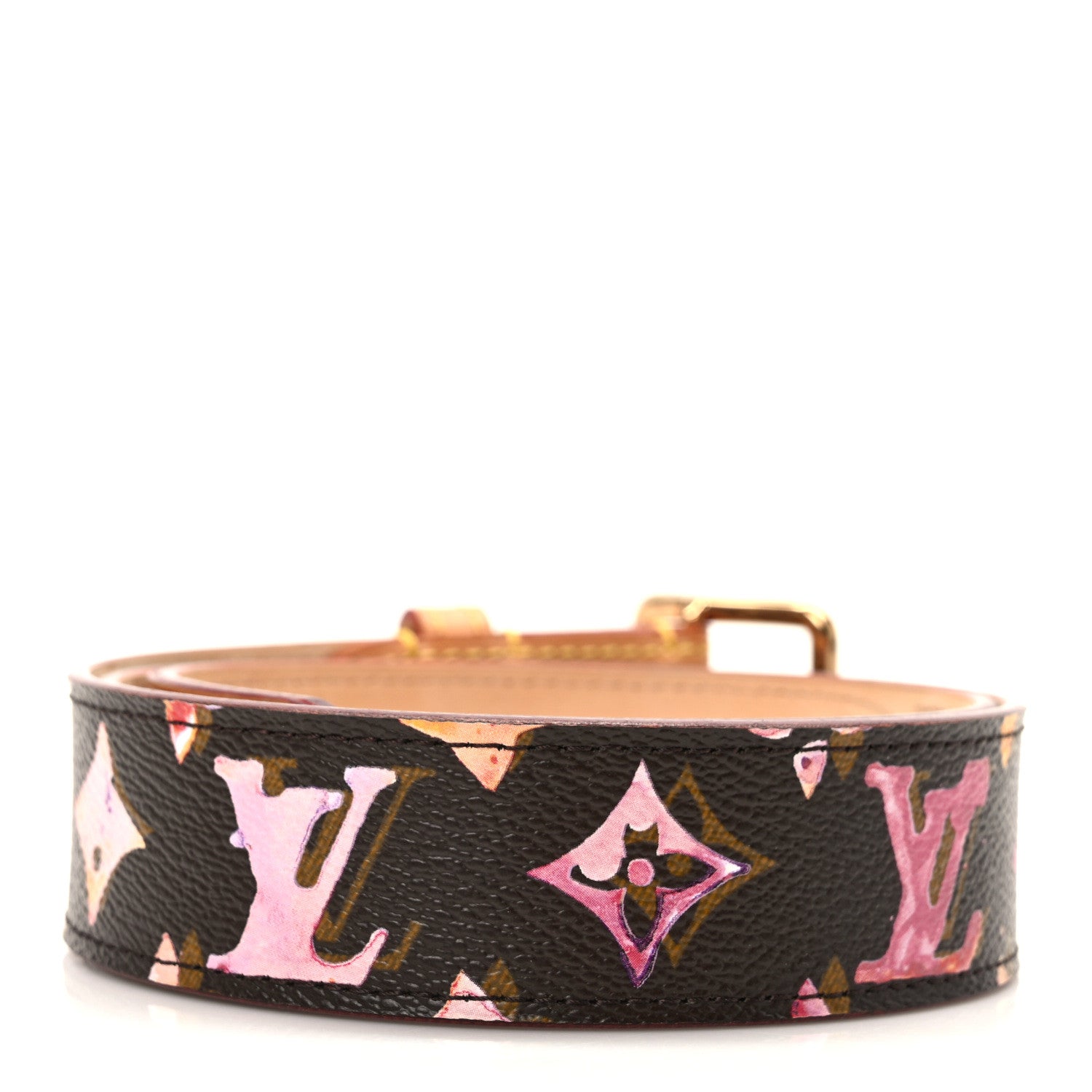 Louis Vuitton Monogram Watercolor Aquarelle Belt 80 32 Brown 2 of 5
