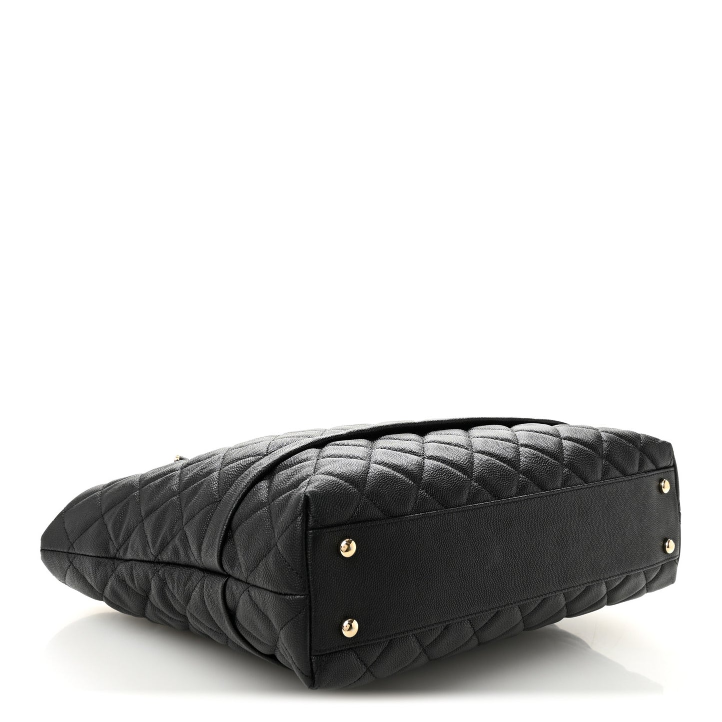 Caviar Quilted Rolled Up Tote Black