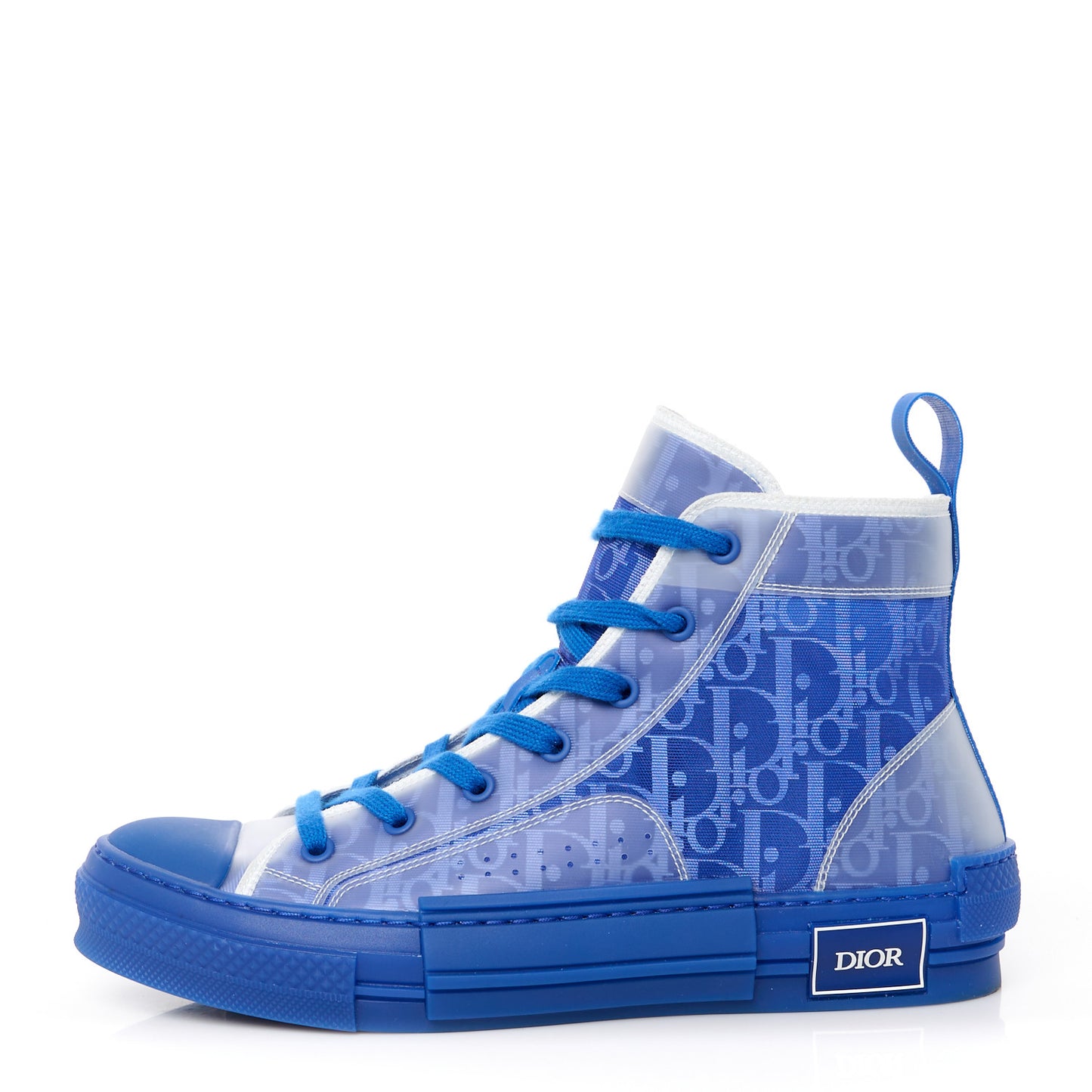 Technical Canvas Oblique Mens B23 High Top Sneakers 41 Blue