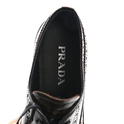 Prada Spazzolato Fume Brogue Derby Loafers 39 Bruciato 7 of 9