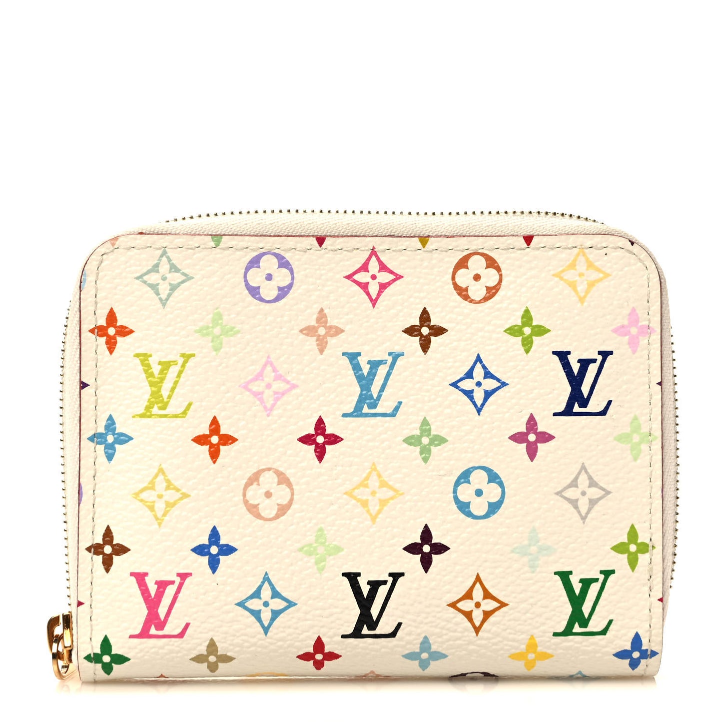 Monogram Multicolor Zippy Coin Purse Wallet White Litchi