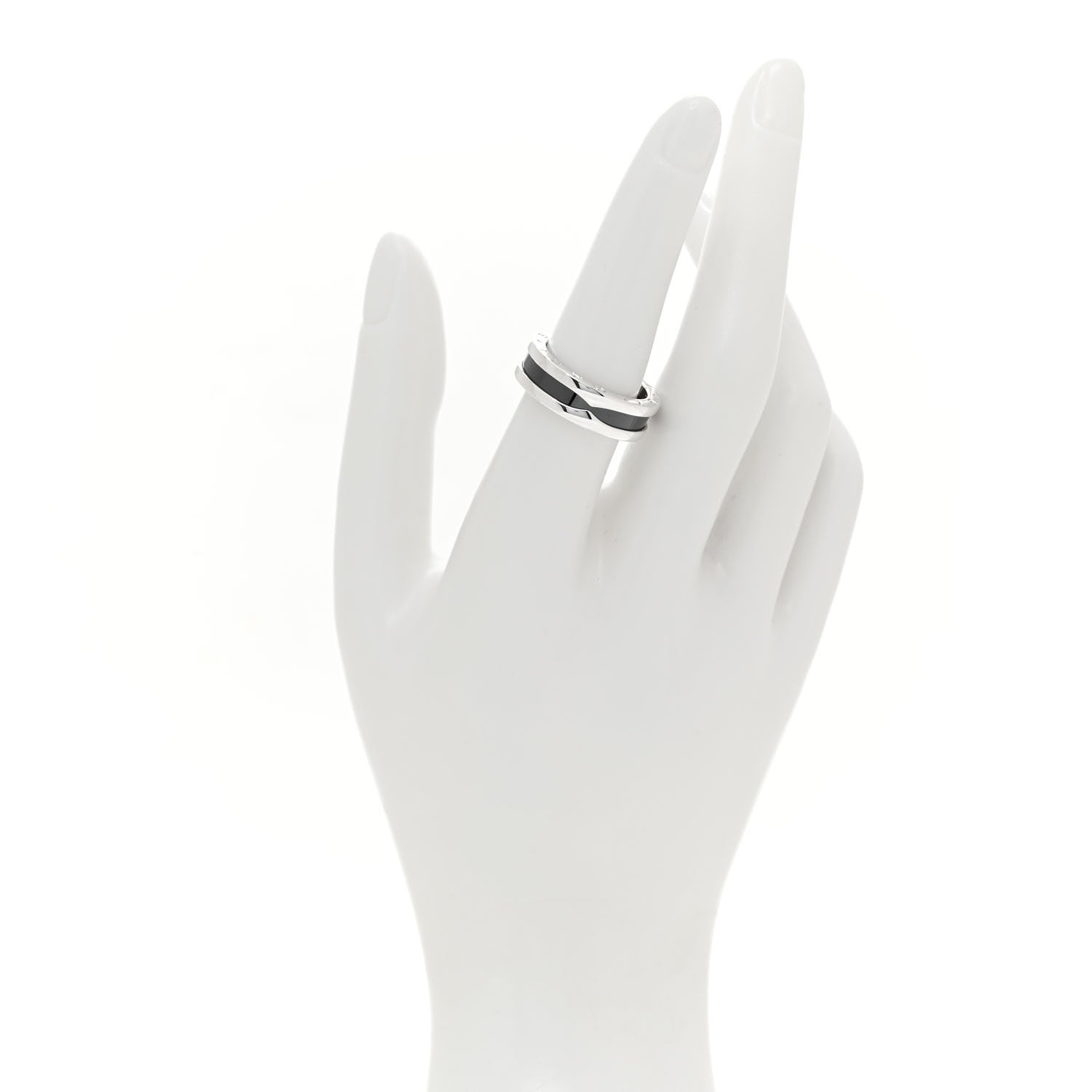 Bulgari Sterling Silver Ceramic Save The Children One-Band Ring 56 7.5 2 of 6