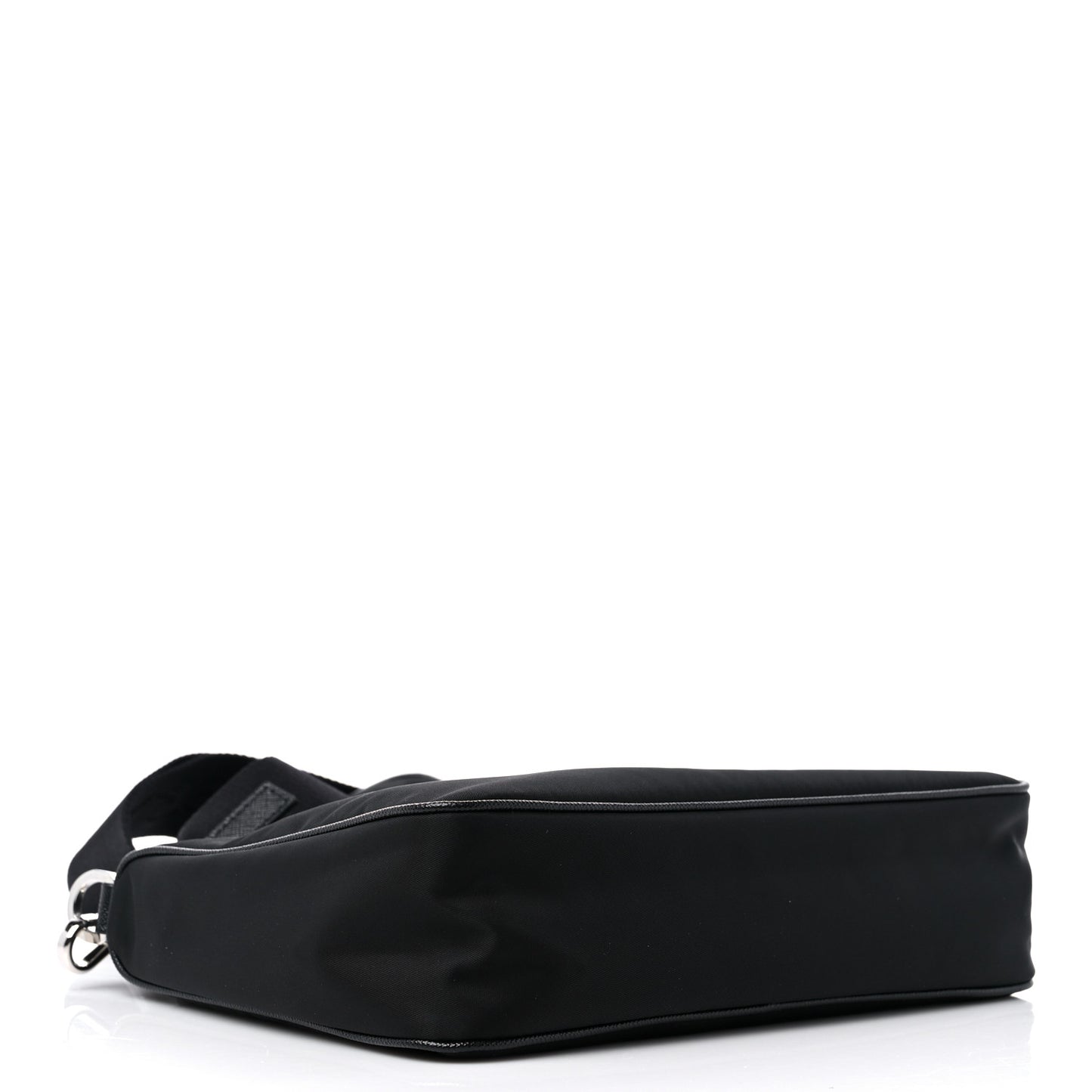 Re-Nylon Saffiano Pocket Zippered Shoulder Bag Black