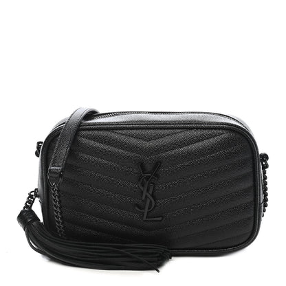 Saint Laurent Grain De Poudre Matelasse Monogram Mini Lou Camera Bag Black 1 of 7