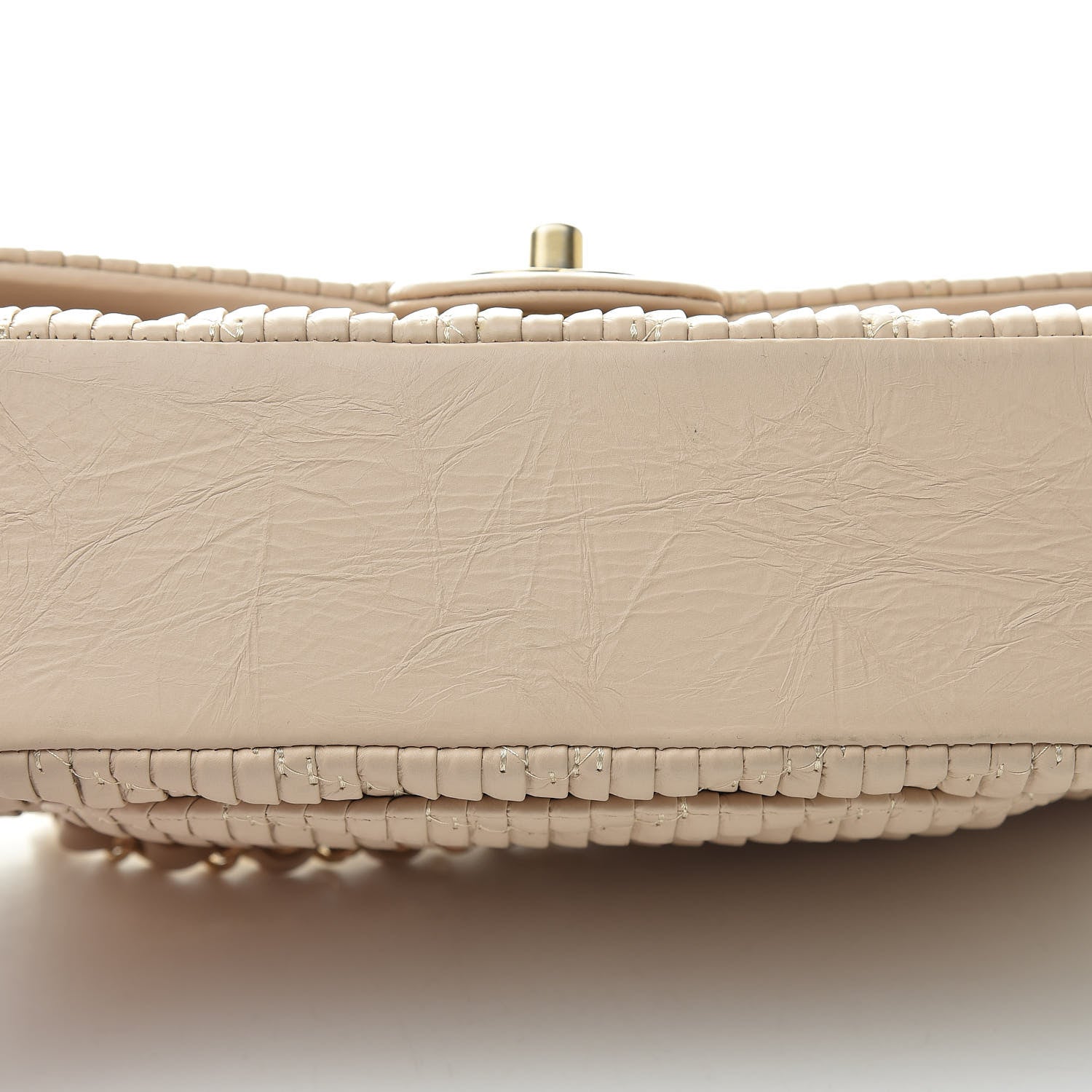 Chanel Calfskin Coco Pleats Medium Double Flap Beige 11 of 13