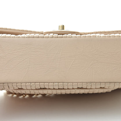 Chanel Calfskin Coco Pleats Medium Double Flap Beige 11 of 13