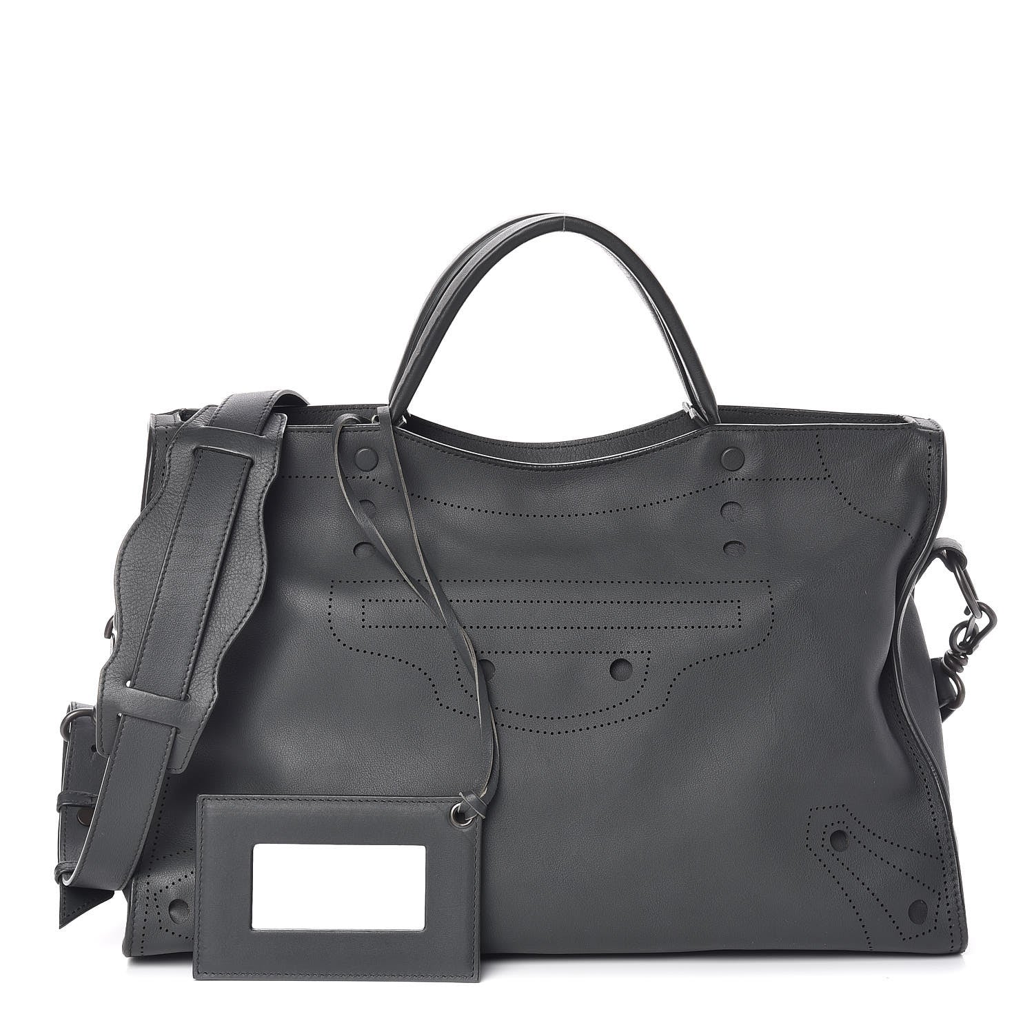 Balenciaga Veau Soyeux Perforated Blackout Hardware City Gris Fossile 1 of 10