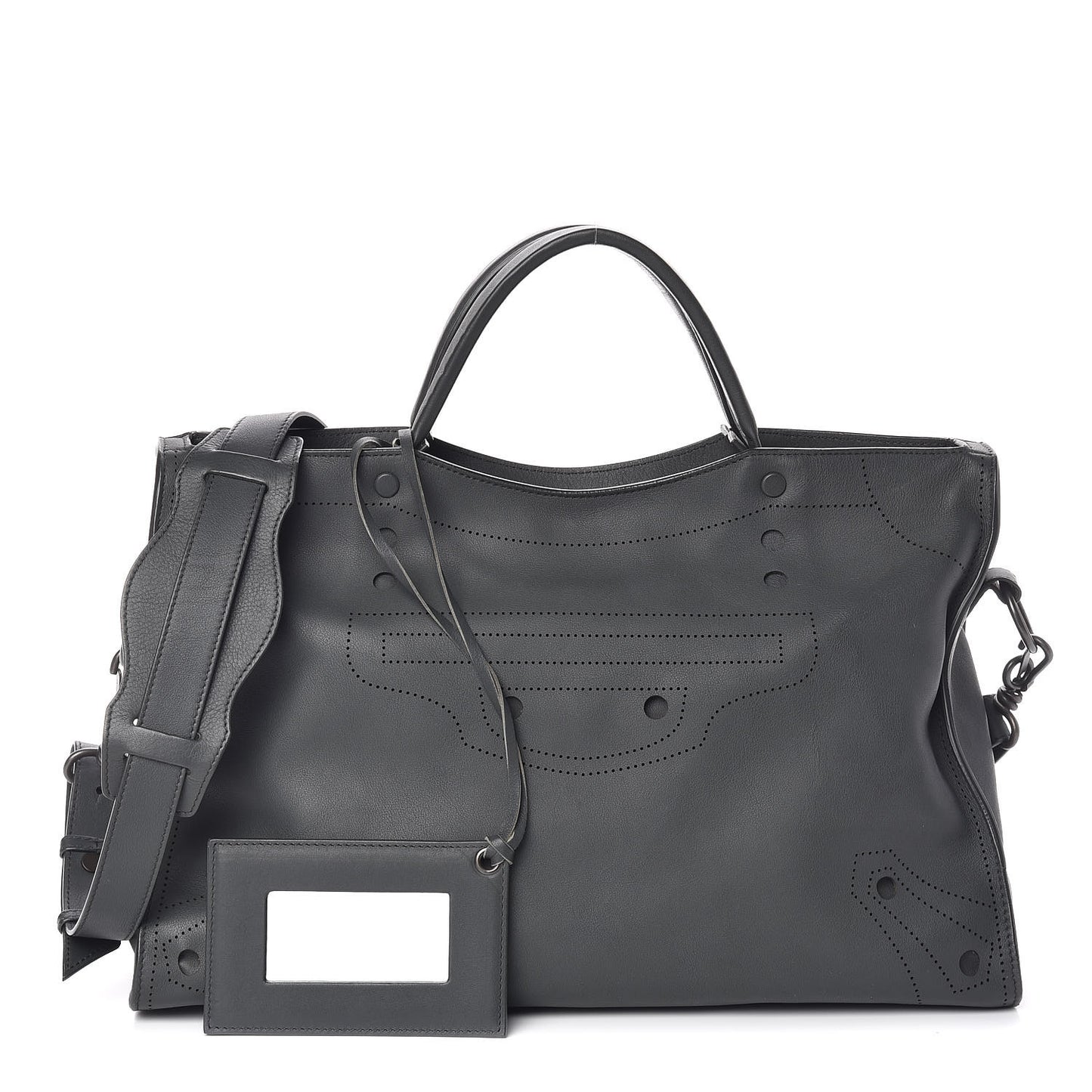 Veau Soyeux Perforated Blackout Hardware City Gris Fossile