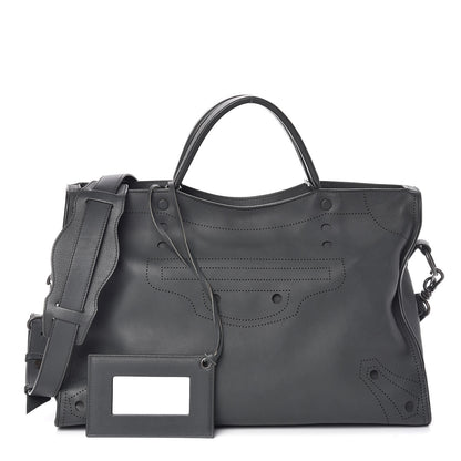 Balenciaga Veau Soyeux Perforated Blackout Hardware City Gris Fossile 1 of 10