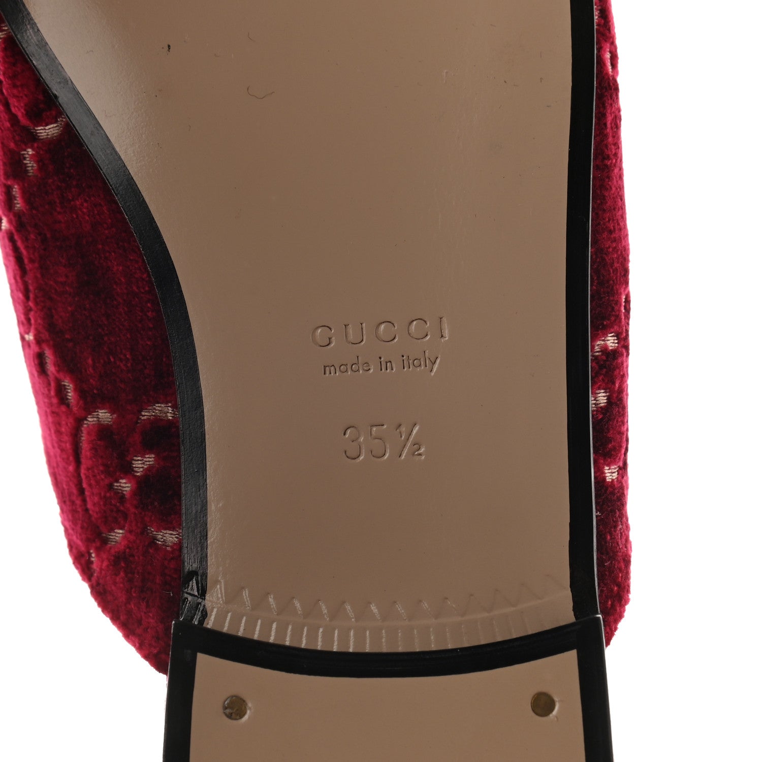 Gucci Velvet GG Monogram Womens Princetown Slippers 35.5 Red Cipria 6 of 8