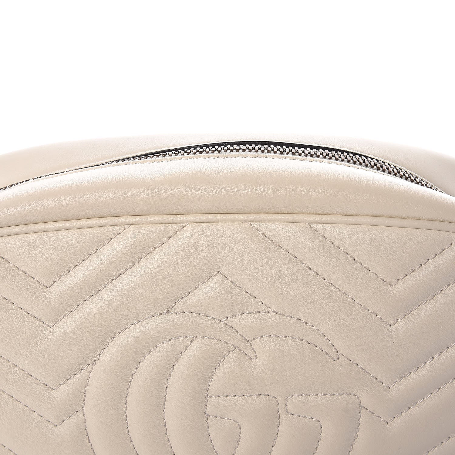 Gucci Calfskin Matelasse Small GG Marmont Chain Shoulder Bag White 10 of 11