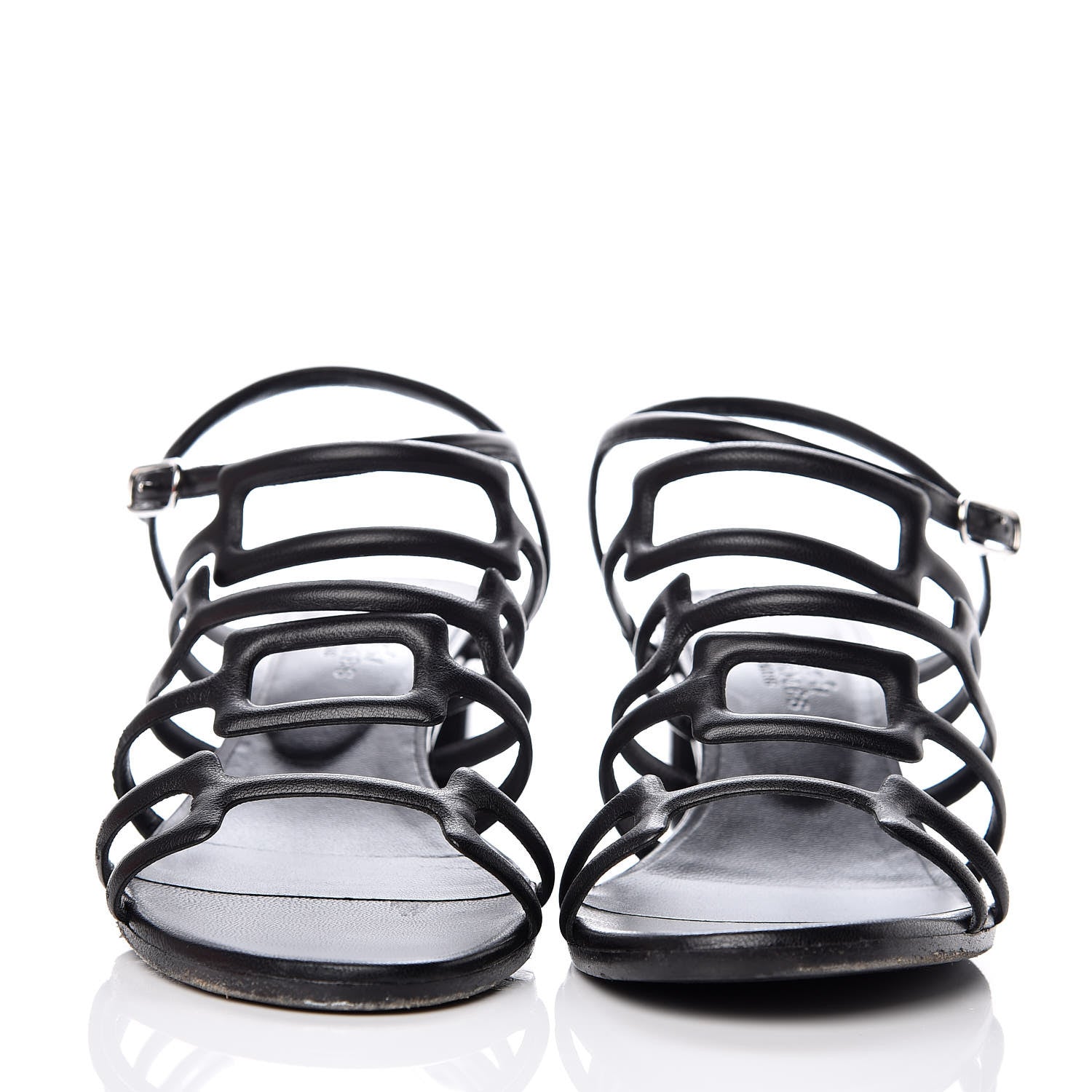 Hermes Calfskin Oracle Sandals 37.5 Black 2 of 11