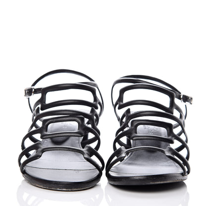 Hermes Calfskin Oracle Sandals 37.5 Black 2 of 11