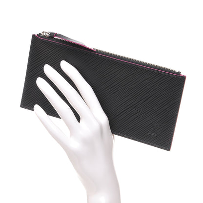 Louis Vuitton Epi Felicie Chain Wallet Zippered Insert Black Hot Pink 2 of 6