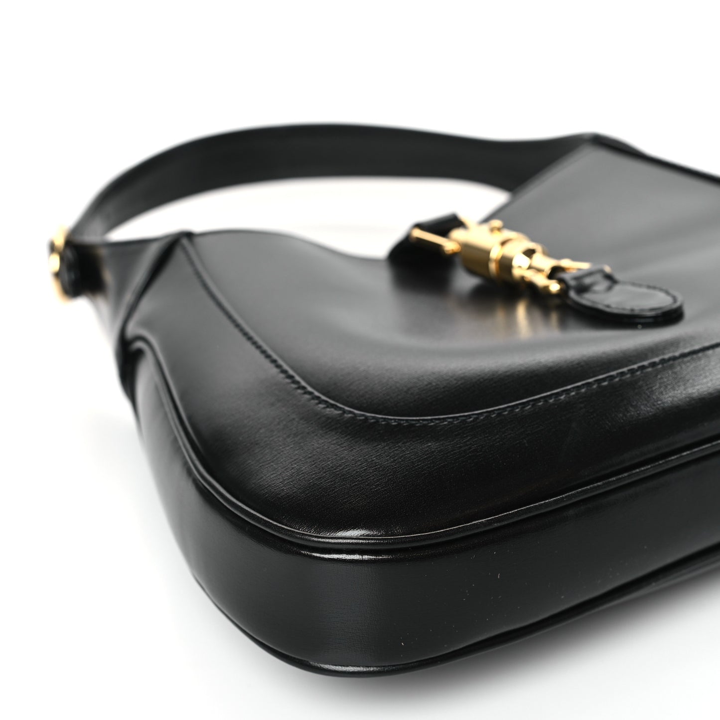 Boarded Dyana Lux Calfskin Small Jackie 1961 Hobo Black
