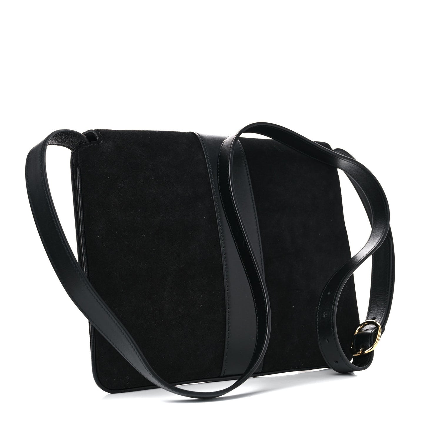 Suede Medium Arli Flap Shoulder Bag Black
