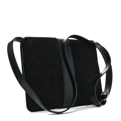 Gucci Suede Medium Arli Flap Shoulder Bag Black 3 of 10