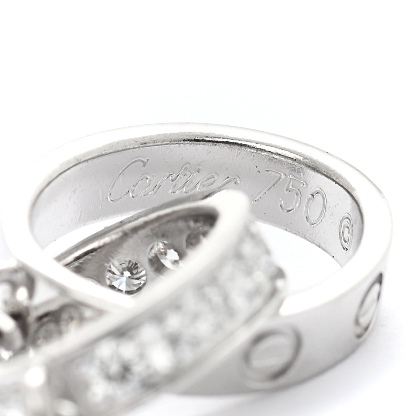 18K White Gold Diamond Interlocking LOVE Necklace